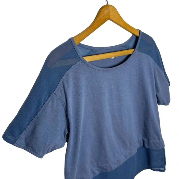 MADEWELL Color Block Mixed Media Panel Boxy Short Sleeve Scoop Neck T Shirt - Picture 4 of 10